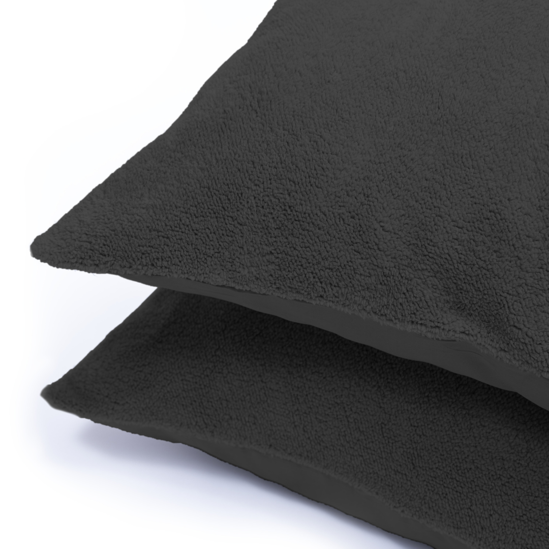 Ensemble de 2 taies d'oreiller Zelesta Teddy - Anthracite