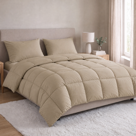Zelesta Pure Unie Taies d'Oreiller Coton - Set de 2 - Taupe Poudré