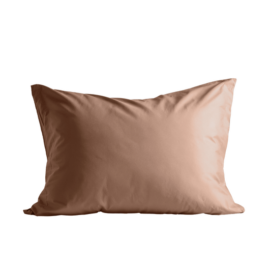 Zelesta Deluxe Uni Satin Coton Taie d'Oreiller Set de 2 - Rouge Terre