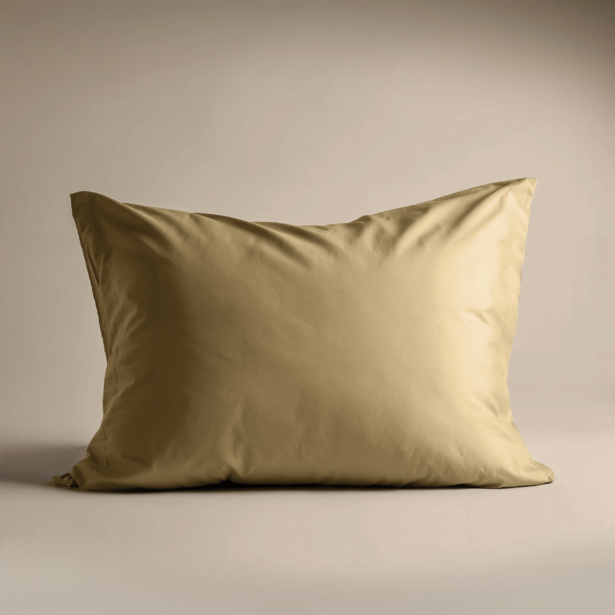 Zelesta Deluxe Uni Satin Coton Taie d'Oreiller Set de 2 - Jaune Ocre