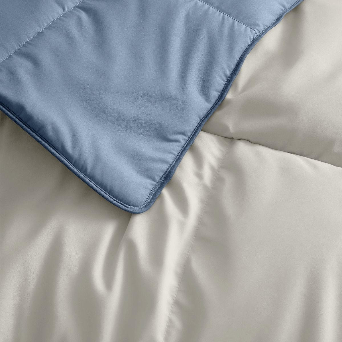 Couette Zelesta Deluxe Duo en coton percale - Bleu rêve et crème