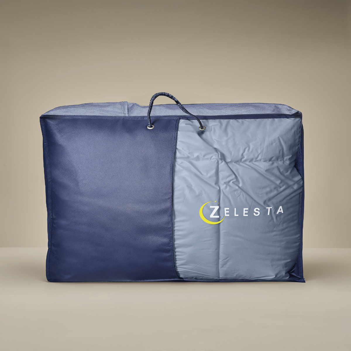 Couette Zelesta Deluxe Duo en coton percale - Bleu rêve et crème