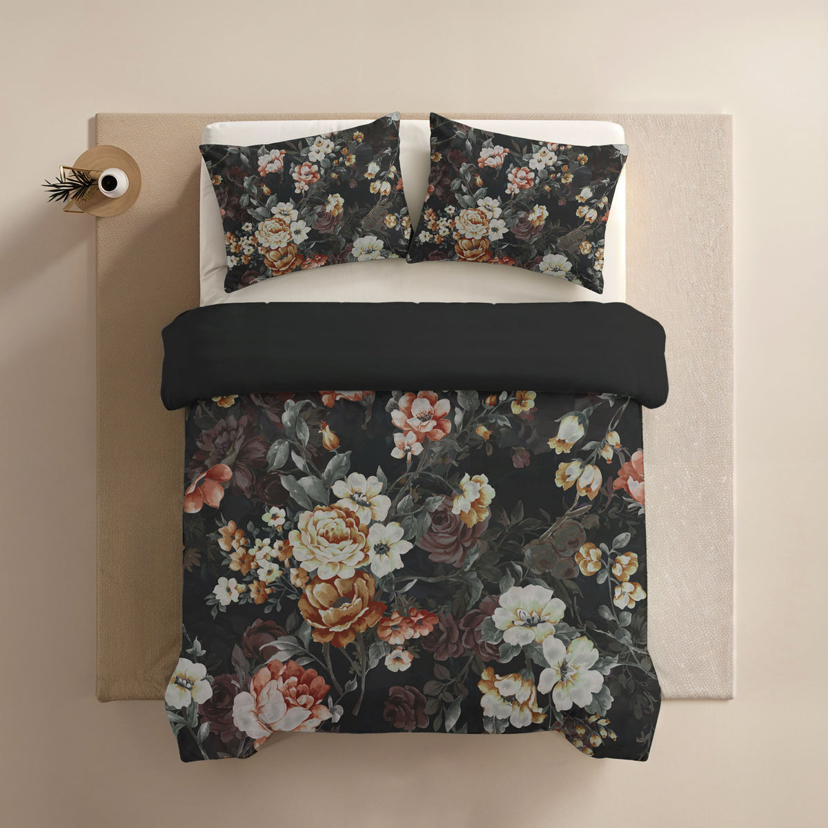 Couette Zelesta Comfort Design Sans Coutures - Golden Age Flower Black