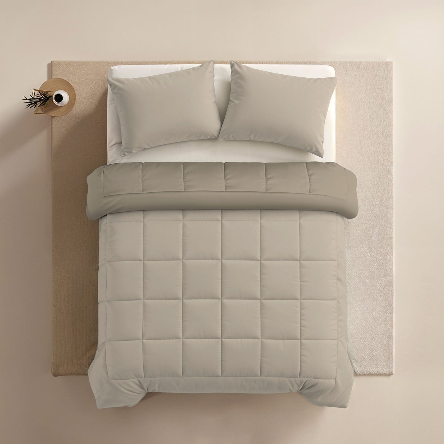 Couette Zelesta Comfort Duo - Taupe & Champagne
