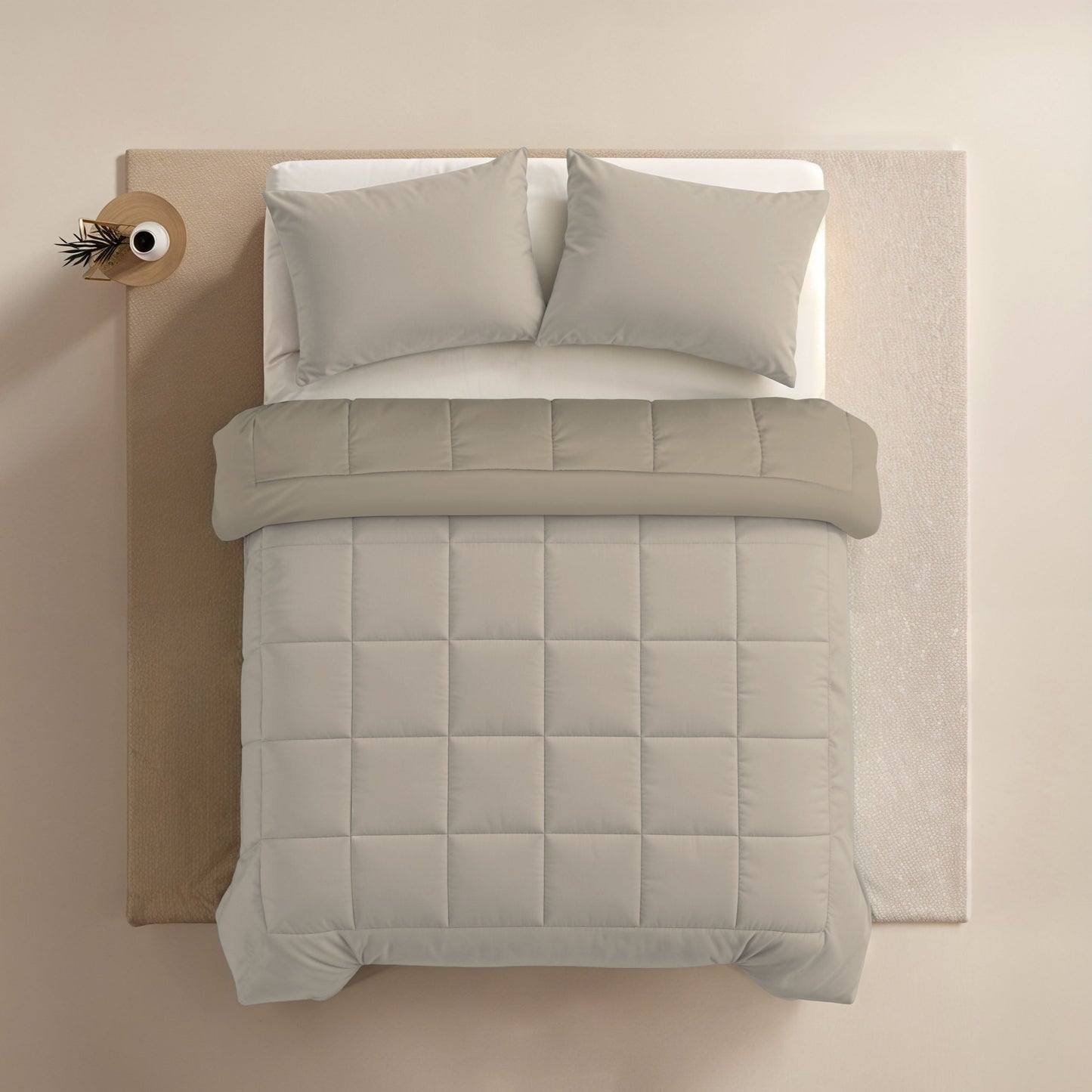 Couette d'été Zelesta Comfort Duo - Taupe & Champagne