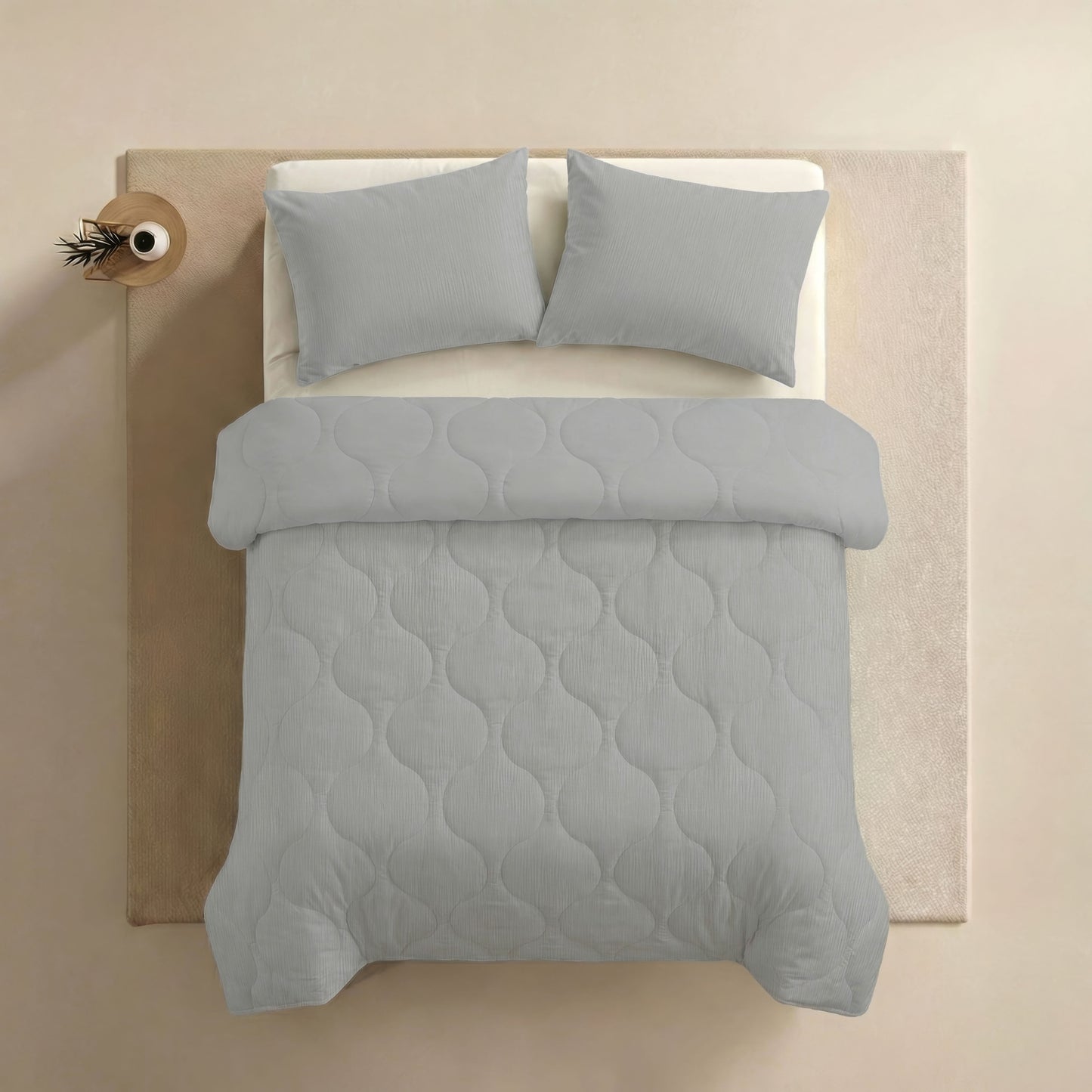 Couette d'été spéciale en mousseline Zelesta - Gris clair
