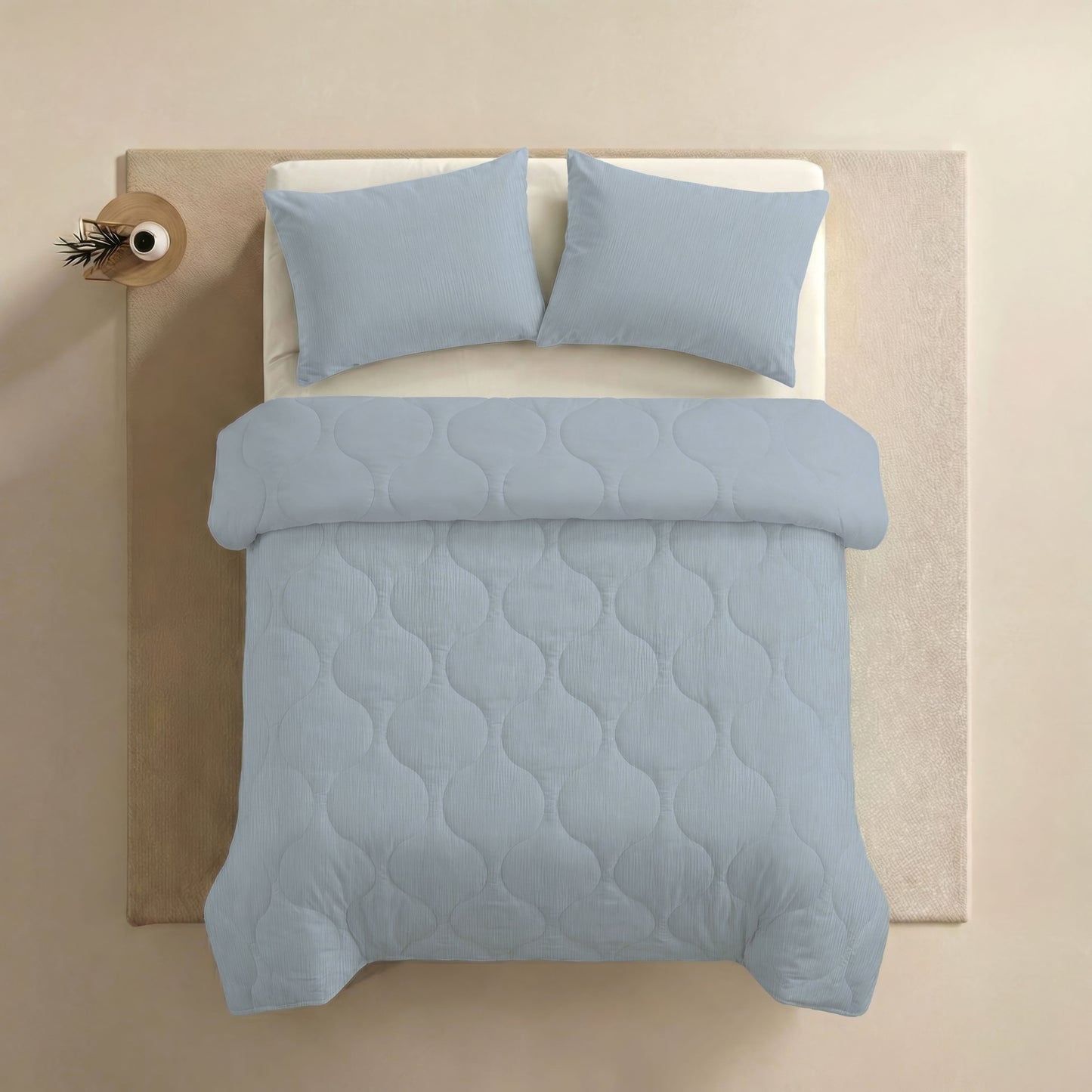 Couette d'été spéciale en mousseline Zelesta - Bleu glace clair