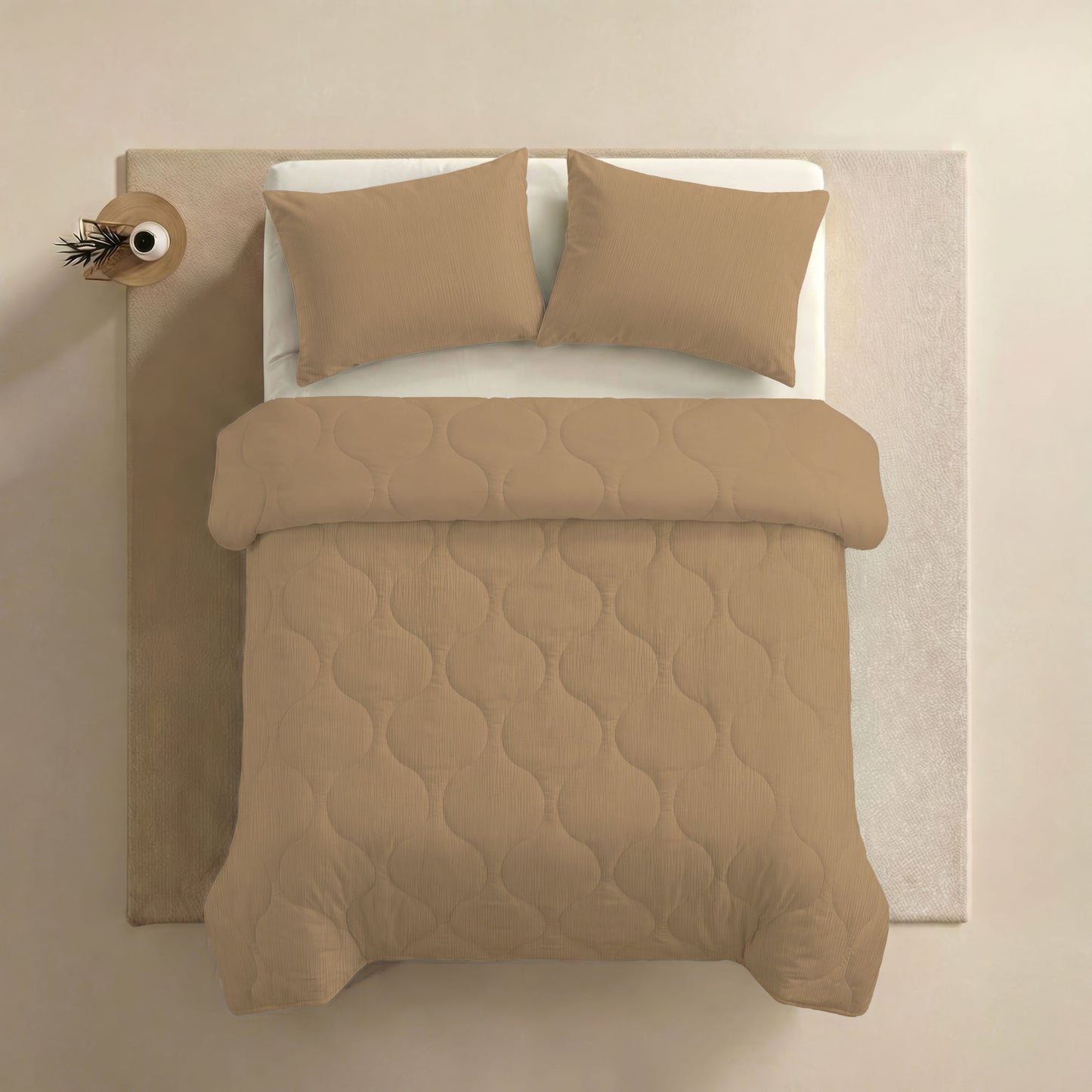 Couette d'été spéciale en mousseline Zelesta - Beige doux chaud