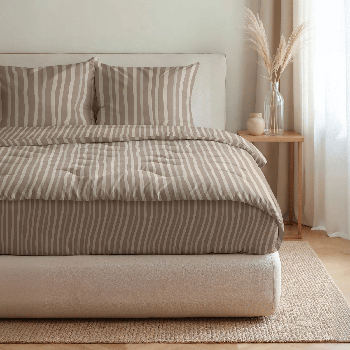 Couette en coton Zelesta Pure Design - Rayures marron