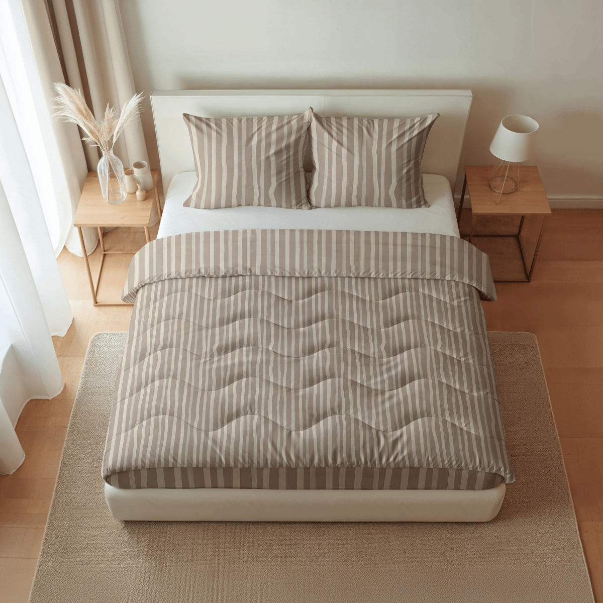 Couette en coton Zelesta Pure Design - Rayures marron
