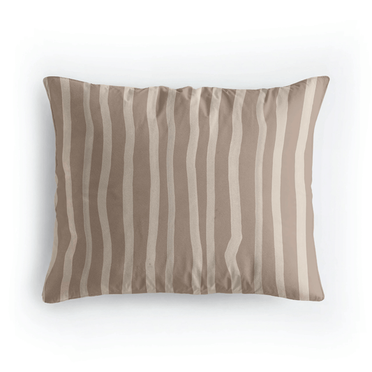 Ensemble de 2 taies d'oreiller en coton design Zelesta Pure - Rayures marron