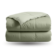 Couette Zelesta Deluxe Duo en coton percale - Vert olive et menthe