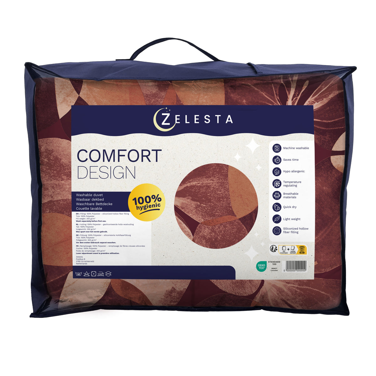 Couette Zelesta Comfort Design Sans Coutures - Oversized Flower Blush Red