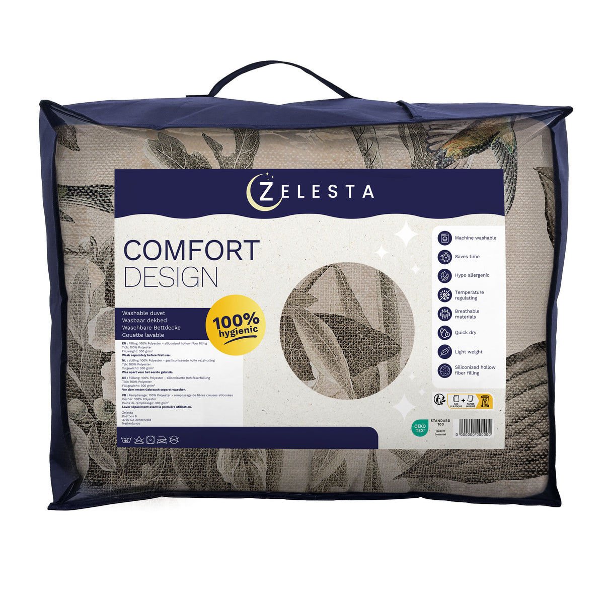Zelesta Comfort Design Seamless Duvet - Vintage Birds Sand