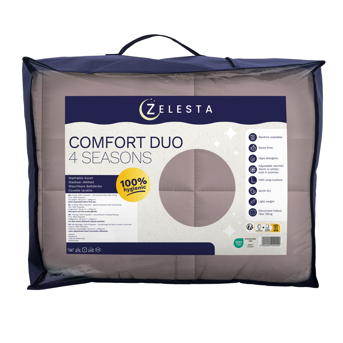 Zelesta Comfort Duo Couette 4 Saisons - Rose & Rose Clair