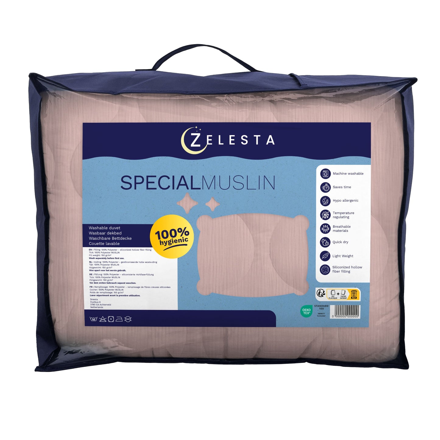 Couette d'été spéciale en mousseline Zelesta - Rose doux