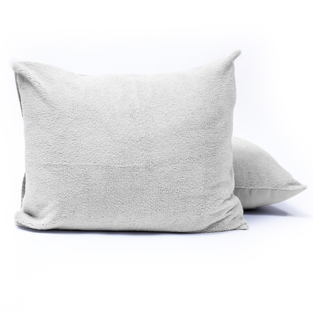 Ensemble de 2 taies d'oreiller Zelesta Teddy - Gris