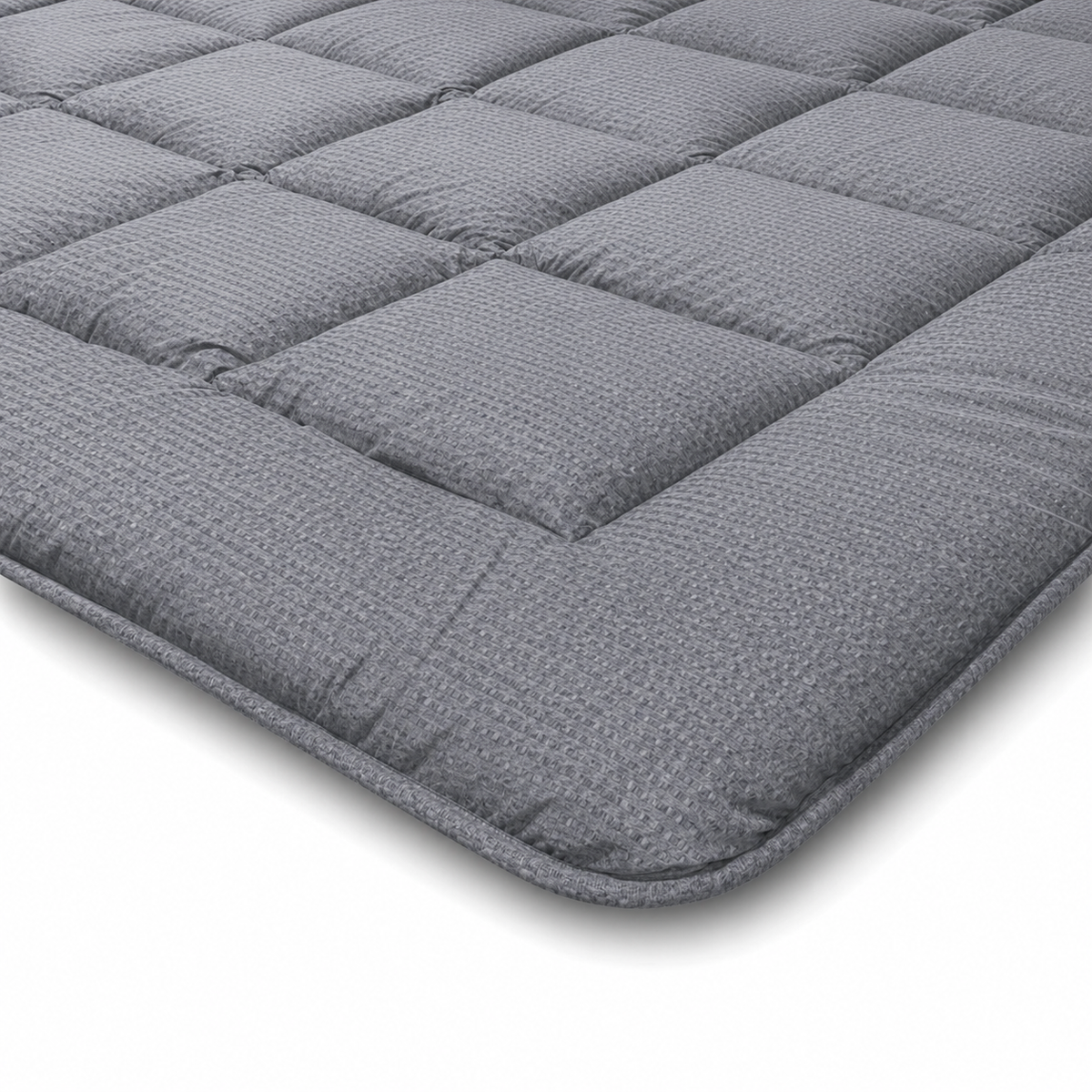 Zelesta Comfort Structure Seersucker Bettdecke - Grau & Hellgrau