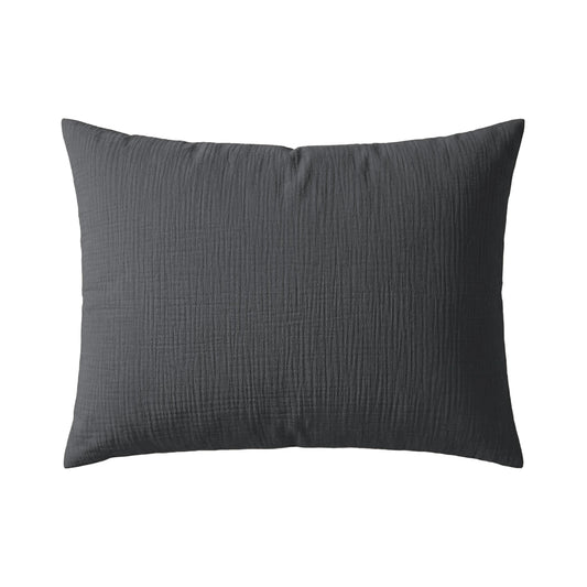 Ensemble de 2 taies d'oreiller en mousseline de coton Deluxe Zelesta - Anthracite