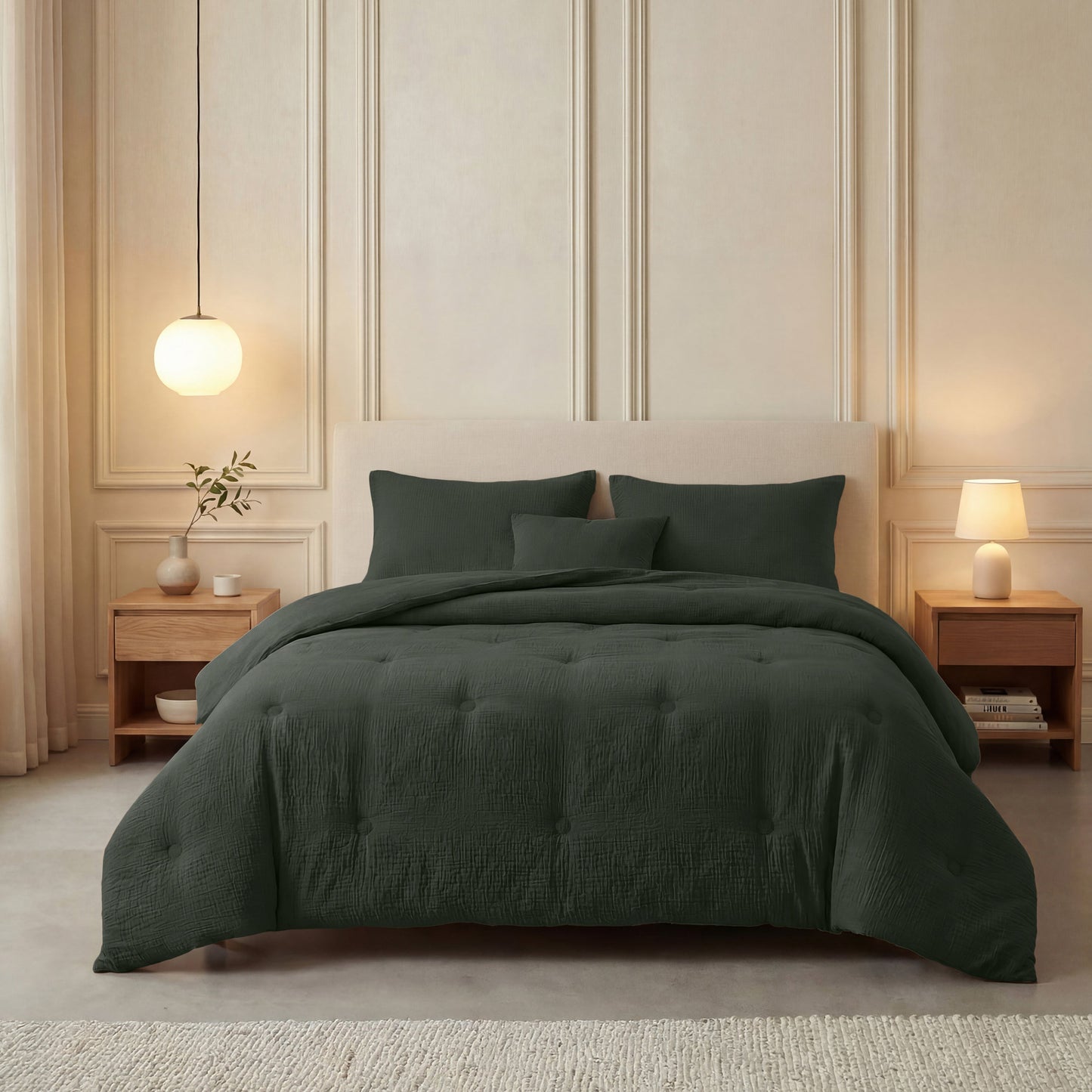 Couette en mousseline de coton Deluxe Zelesta - Vert