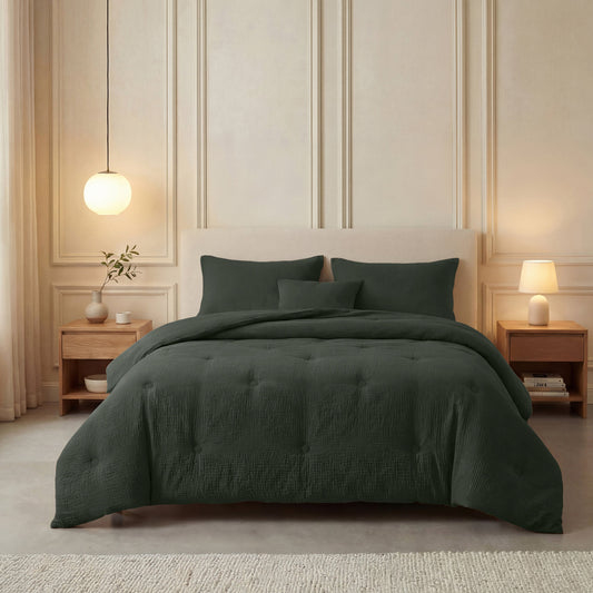 Couette en mousseline de coton Deluxe Zelesta - Vert