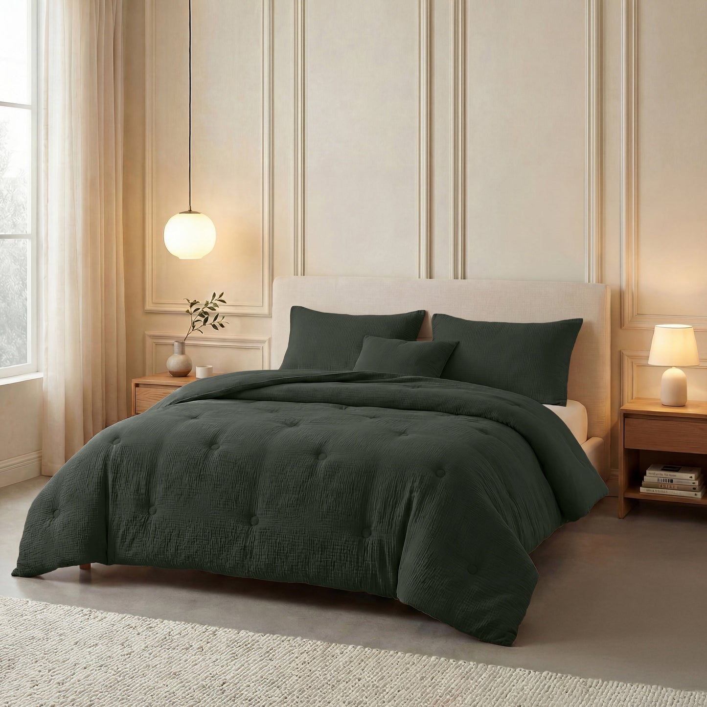 Couette en mousseline de coton Deluxe Zelesta - Vert