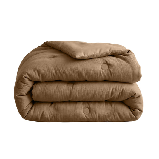Couette en mousseline de coton Deluxe Zelesta - Marron