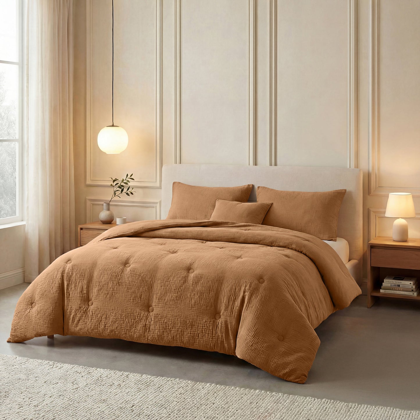 Couette en mousseline de coton Deluxe Zelesta - Terra
