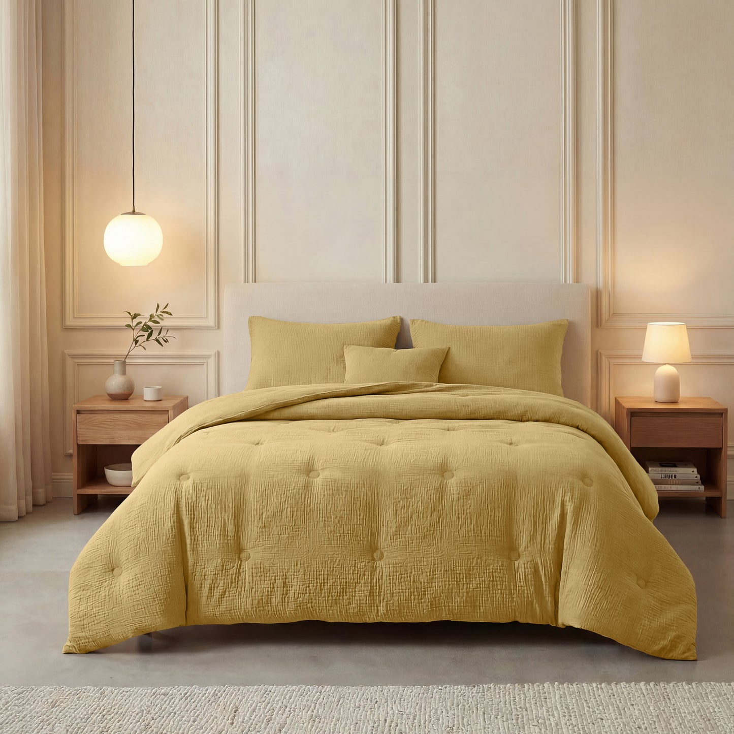 Couette en mousseline de coton Deluxe Zelesta - Ocre
