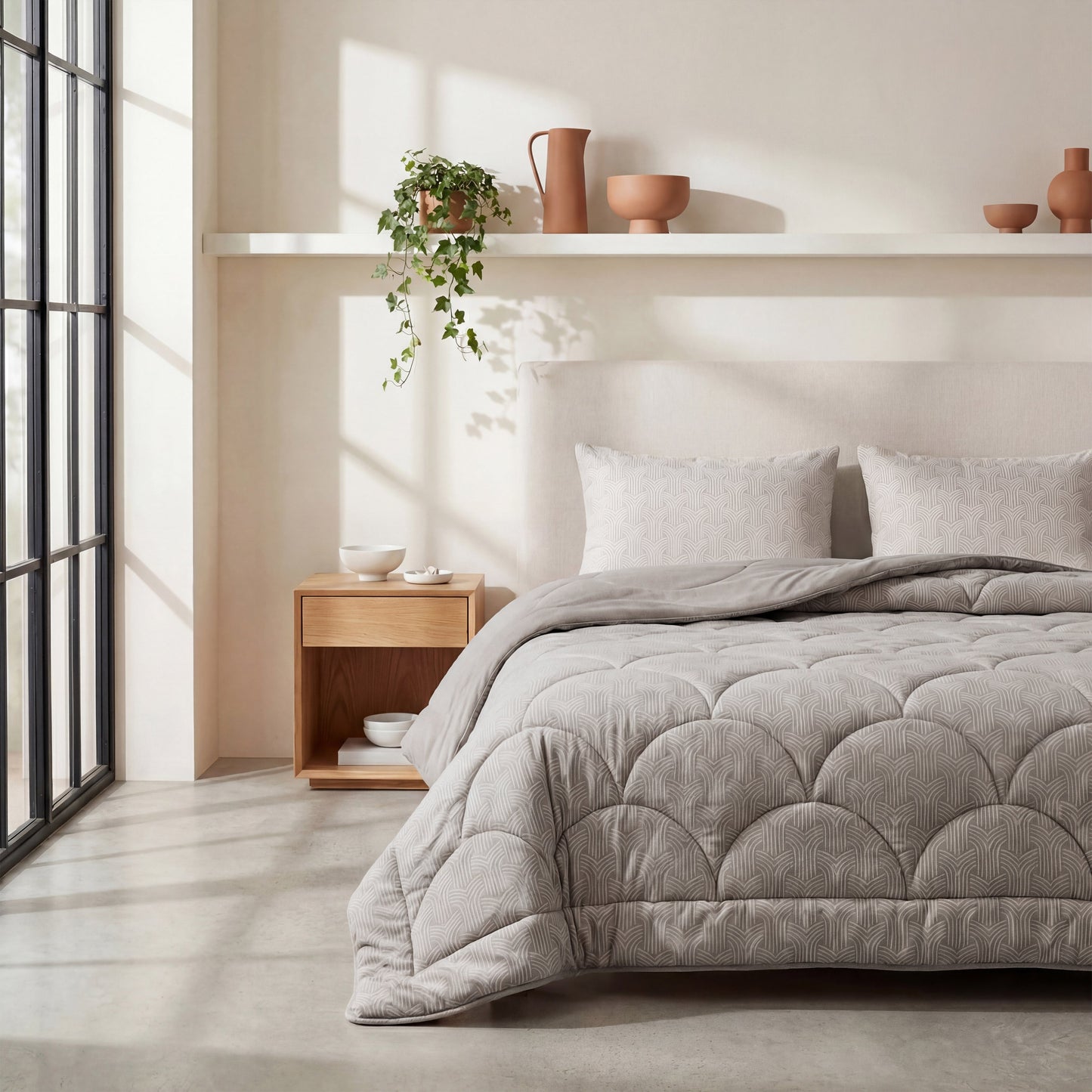 Couette Zelesta Special Flannel Luxe - Taupe et Gris