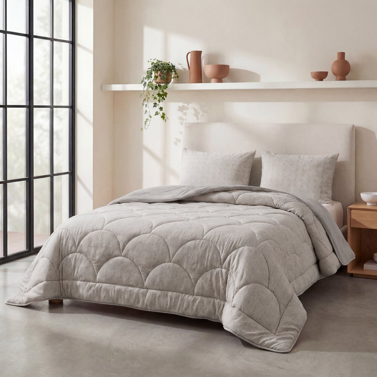 Couette Zelesta Special Flannel Luxe - Taupe et Gris