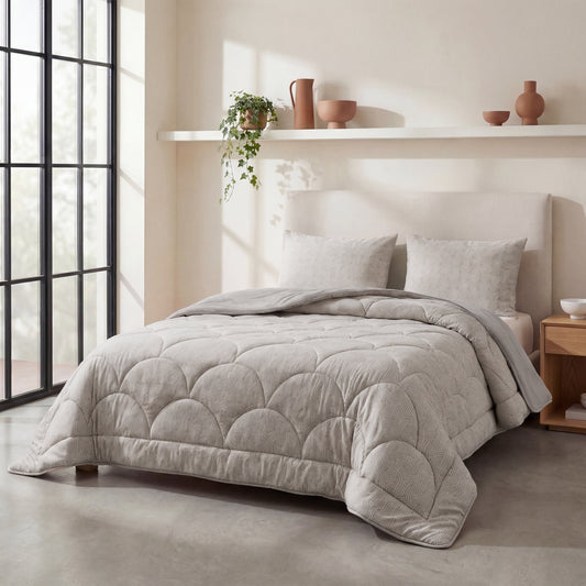 Couette Zelesta Special Flannel Luxe - Taupe et Gris