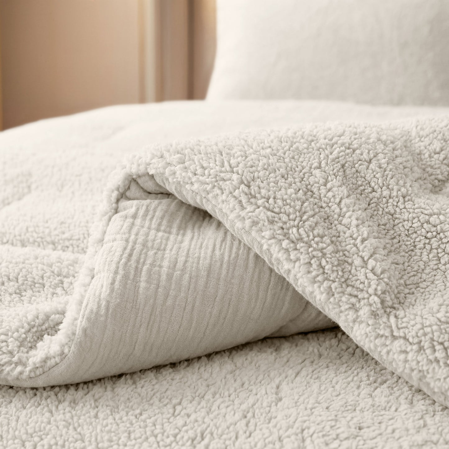 Couette en mousseline de coton spéciale Zelesta Teddy - Beige