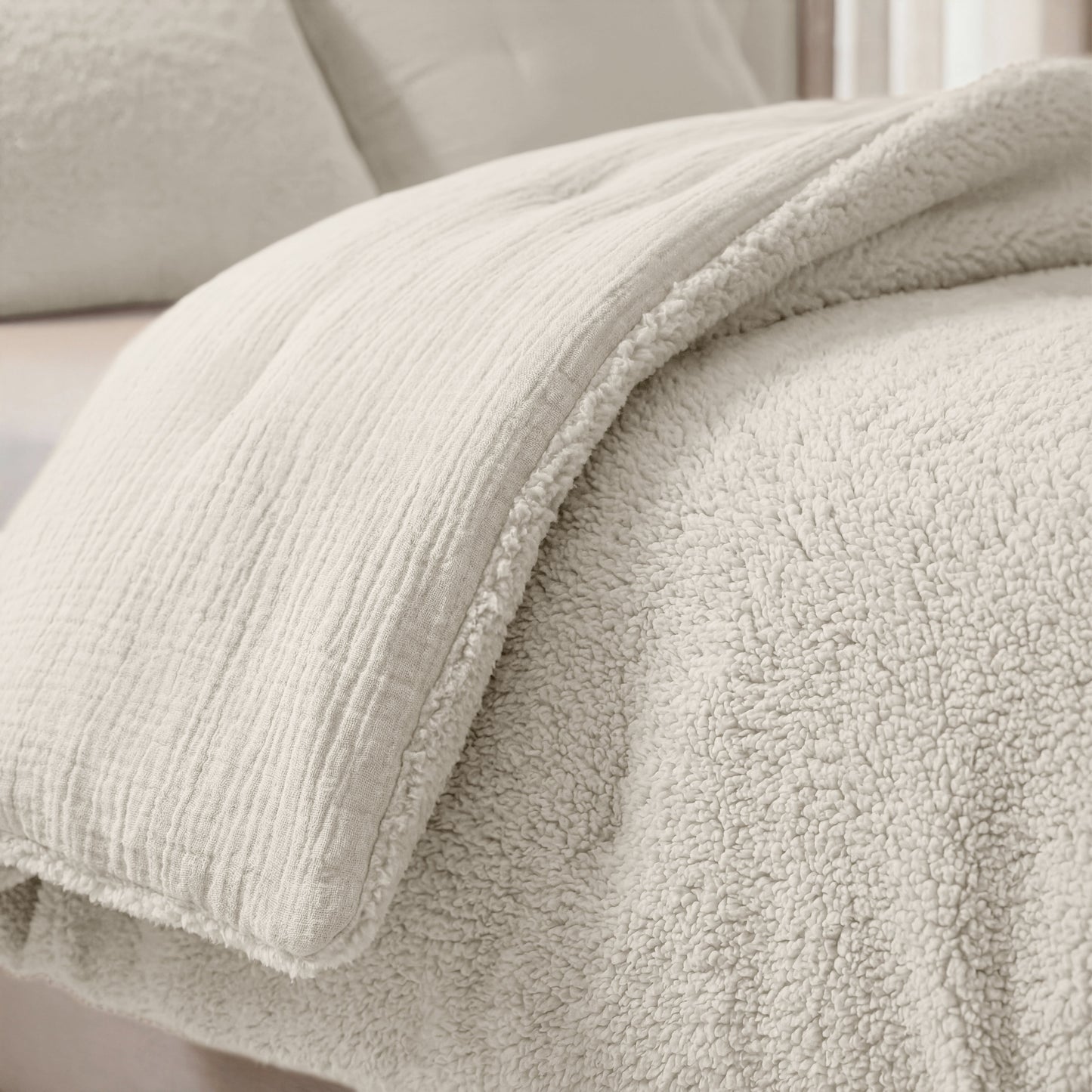 Couette en mousseline de coton spéciale Zelesta Teddy - Beige