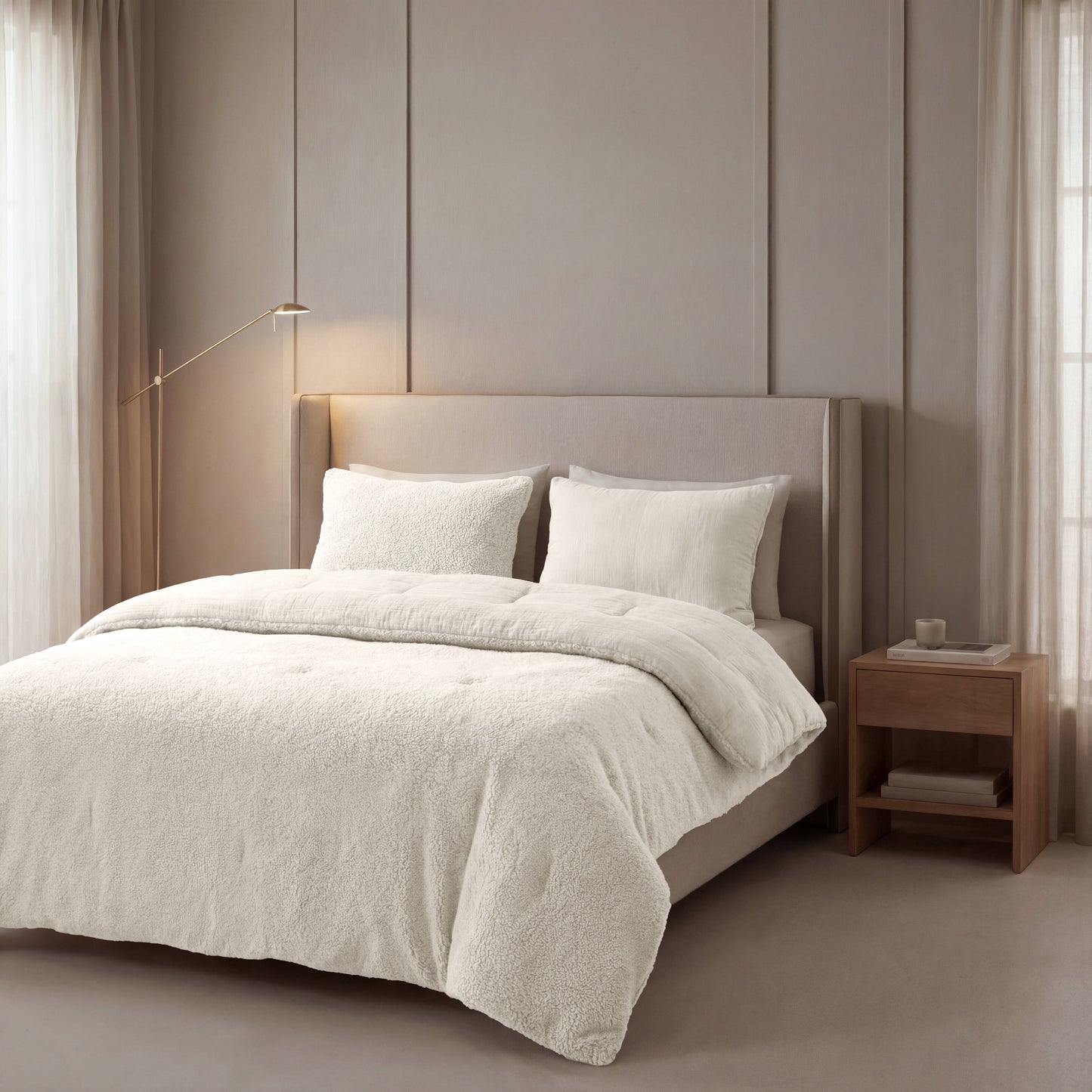 Couette en mousseline de coton spéciale Zelesta Teddy - Beige