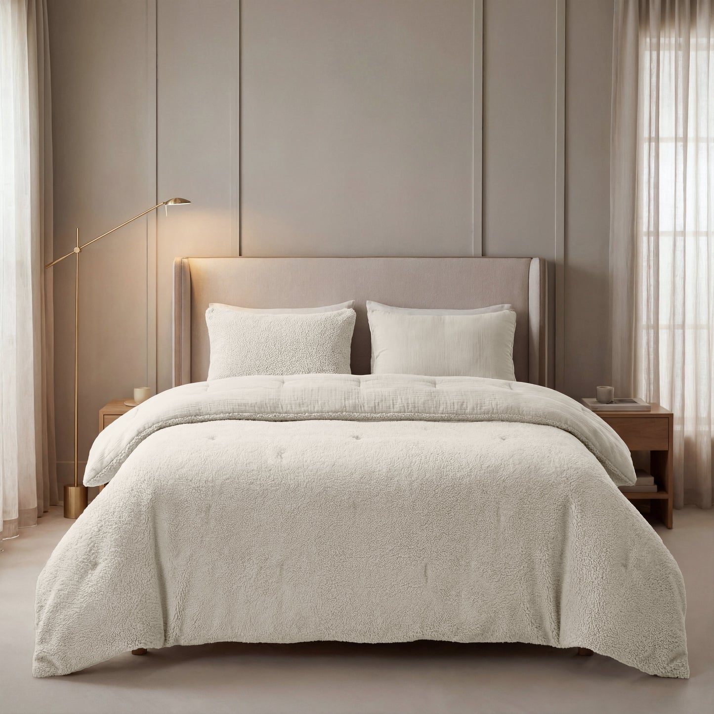 Couette en mousseline de coton spéciale Zelesta Teddy - Beige