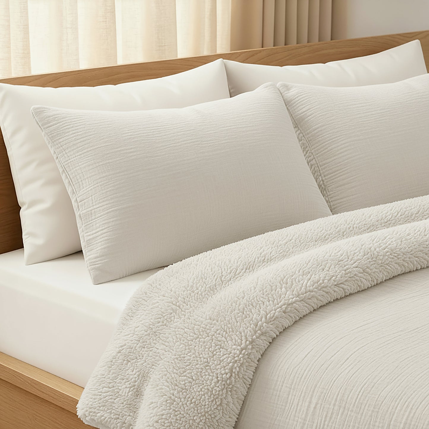 Couette en mousseline de coton spéciale Zelesta Teddy - Beige