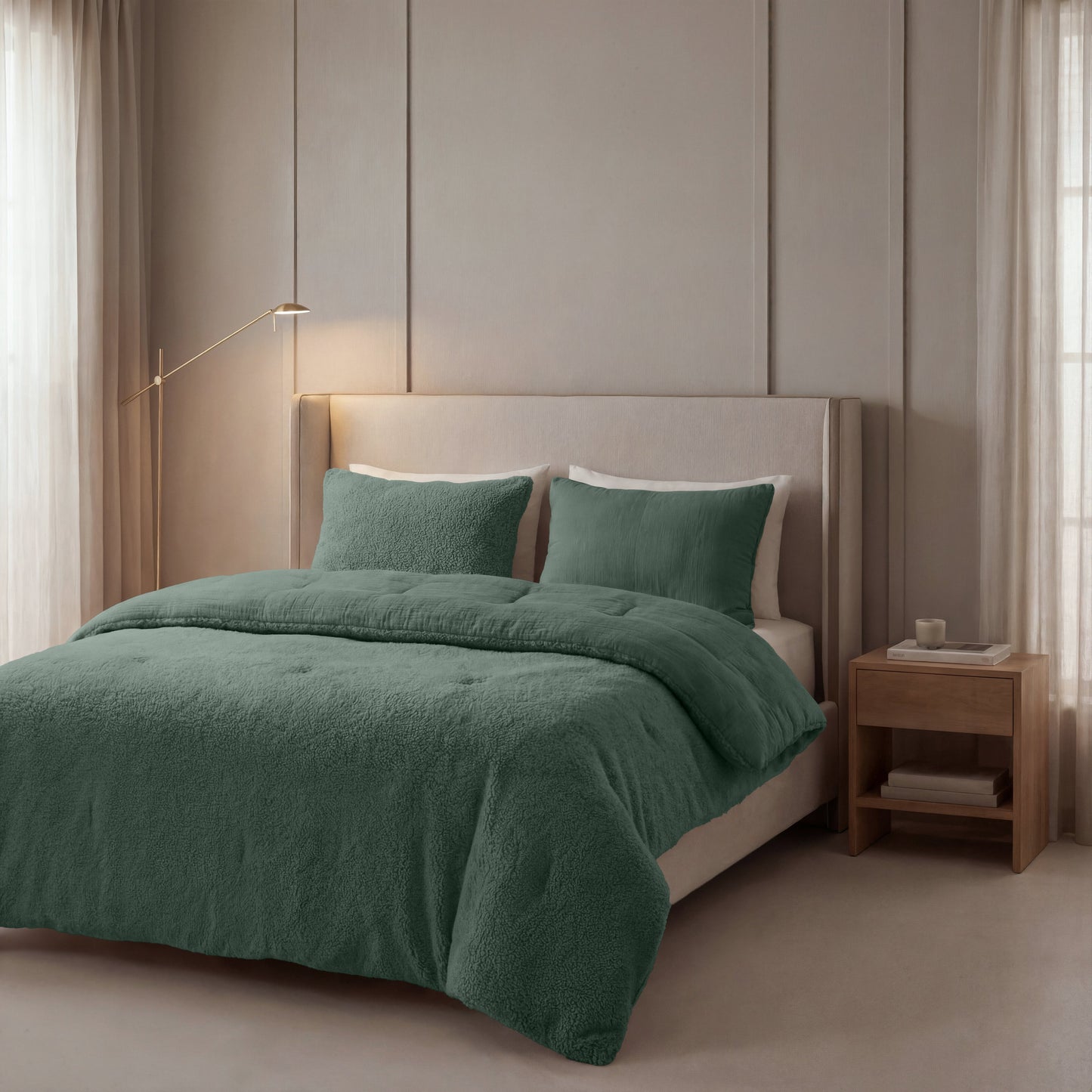 Couette en mousseline de coton spéciale Zelesta Teddy - Vert