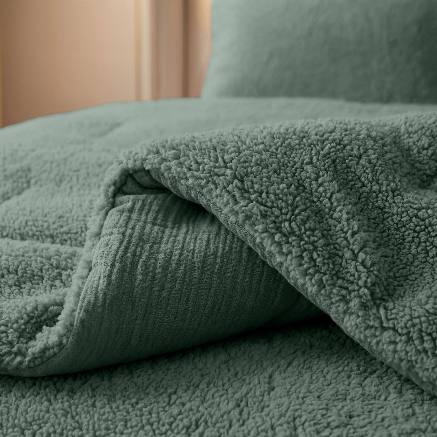 Couette en mousseline de coton spéciale Zelesta Teddy - Vert