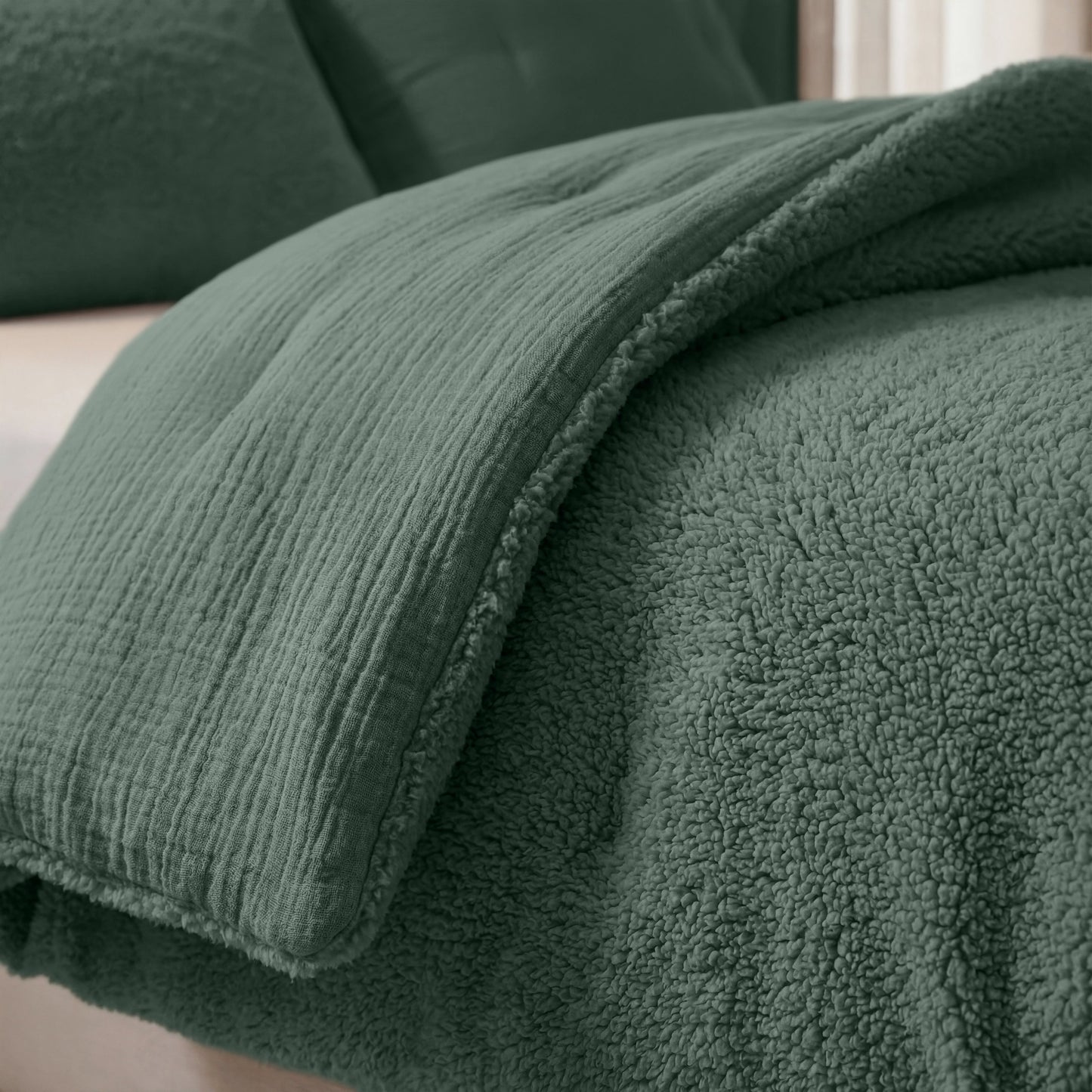 Couette en mousseline de coton spéciale Zelesta Teddy - Vert