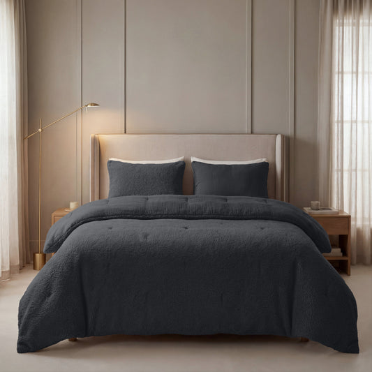 Couette en mousseline de coton spéciale Zelesta Teddy - Anthracite
