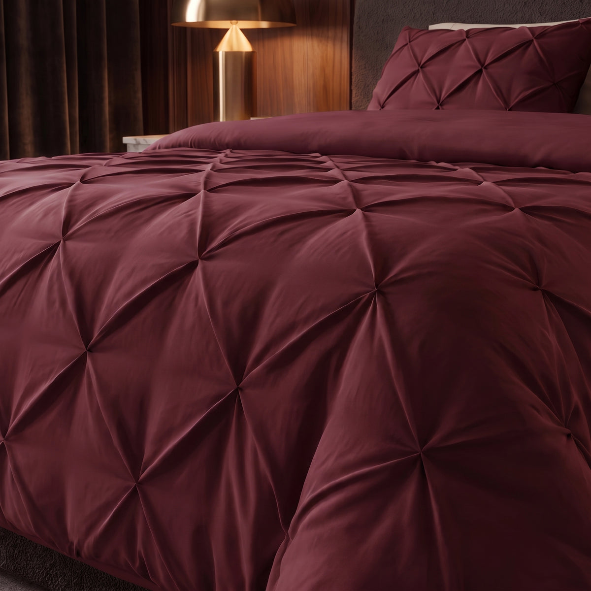 Zelesta Everyday Pintuck Duvet - Wine Red