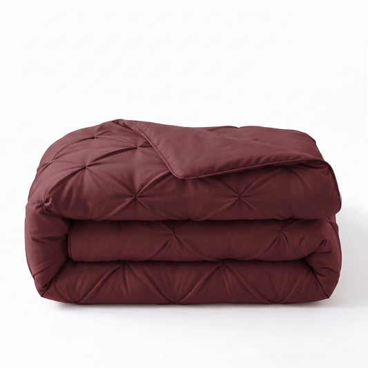 Zelesta Everyday Pintuck Duvet - Wine Red