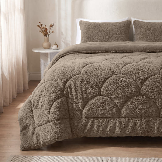 Zelesta Special Teddy Chenille Bettdecke – Dunkeltaupe