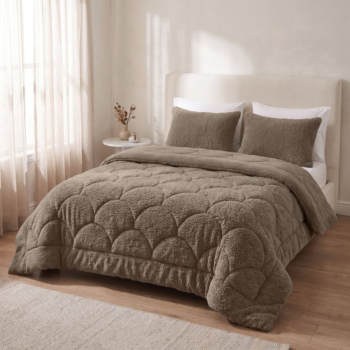Zelesta Special Teddy Chenille Bettdecke – Dunkeltaupe