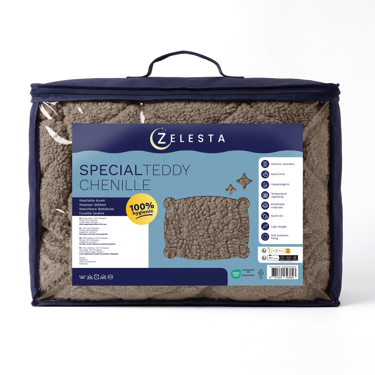 Zelesta Special Teddy Chenille Bettdecke – Dunkeltaupe