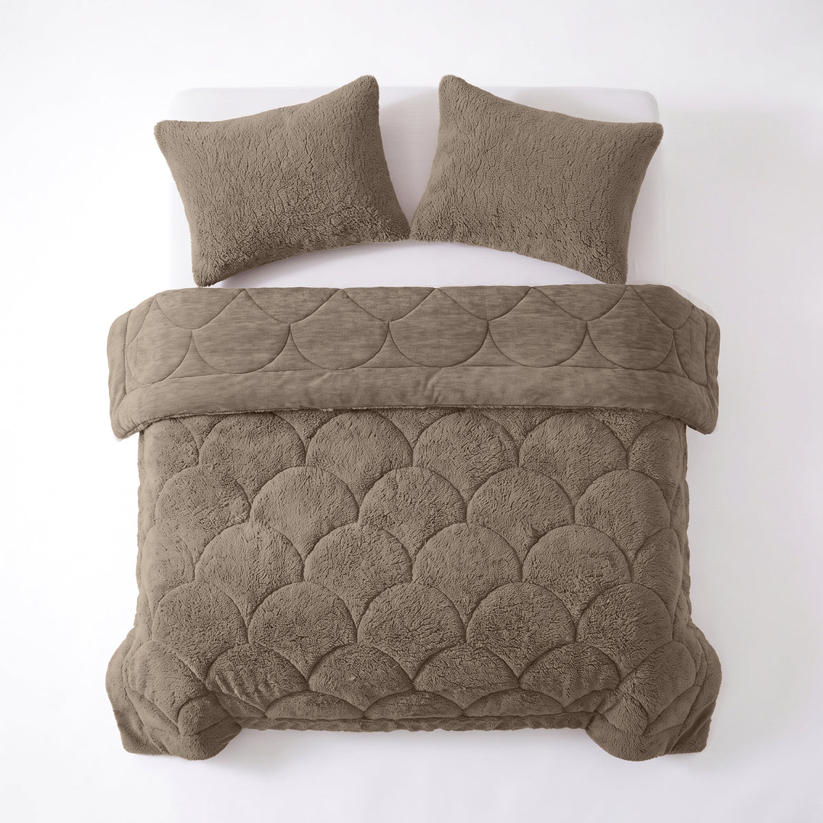 Zelesta Special Teddy Chenille Kissenbezüge Set Von 2 – Dunkeltaupe
