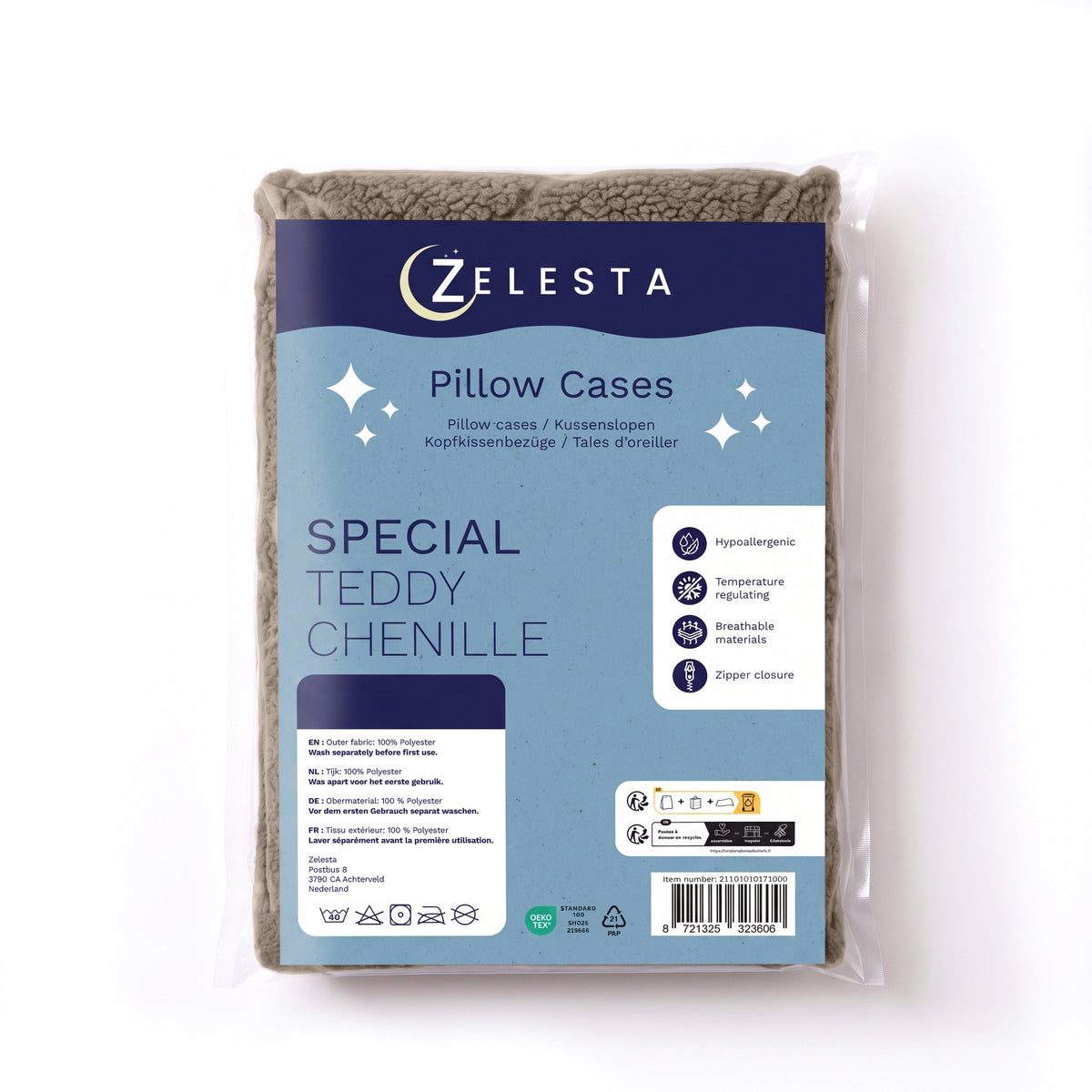 Zelesta Special Teddy Chenille Kissenbezüge Set Von 2 – Dunkeltaupe