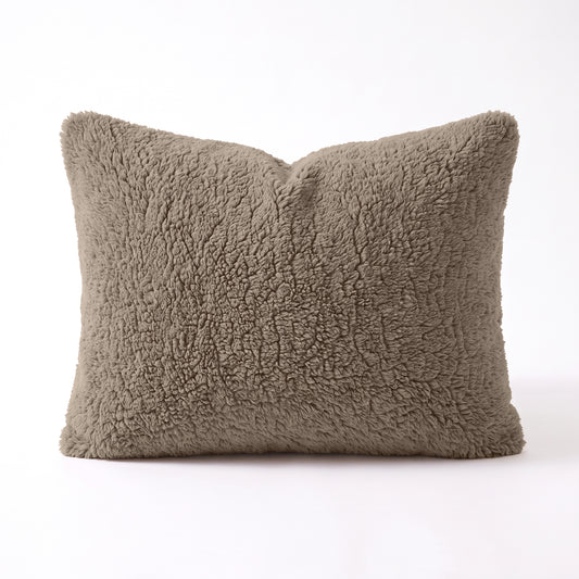 Zelesta Special Teddy Chenille Kissenbezüge Set Von 2 – Dunkeltaupe