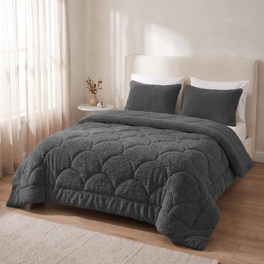 Zelesta Special Teddy Chenille Bettdecke – Anthrazit